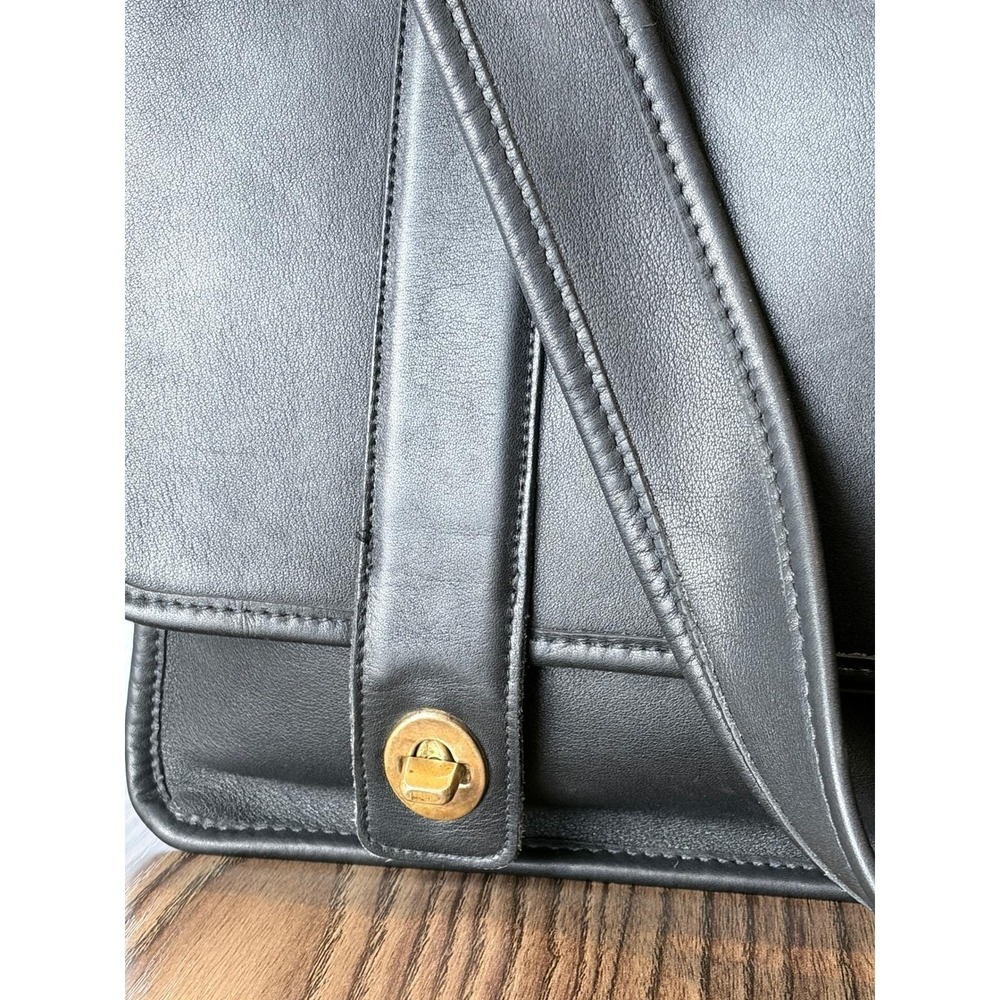 Coach Beekman Briefcase Vintage Black Leather Messenger Bag Made in USA 5231 - Picture 4 of 16